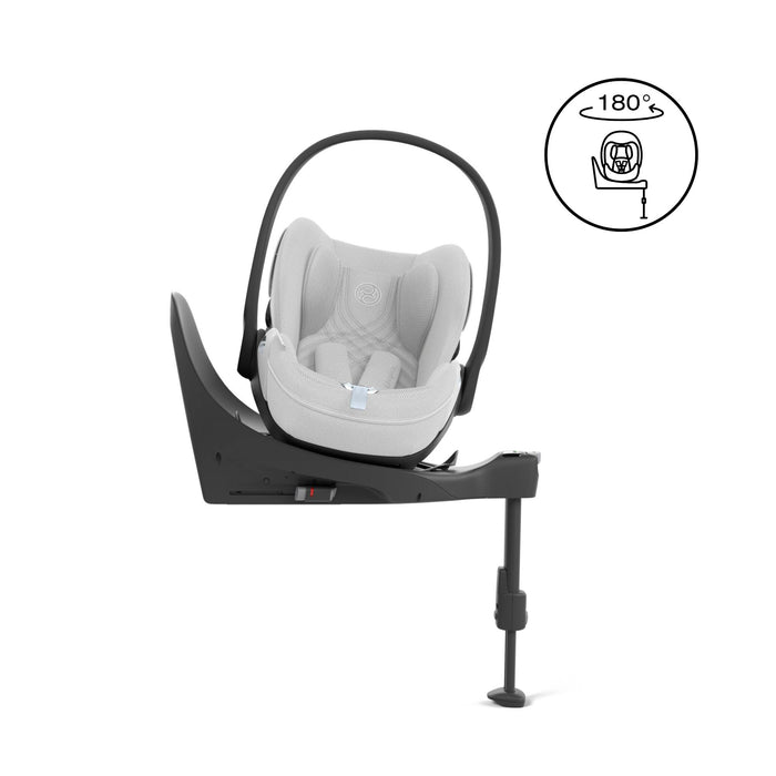 Cybex Cloud T i-Size Rotating Baby Car Seat & Isofix Base - Platinum White Plus - June Delivery