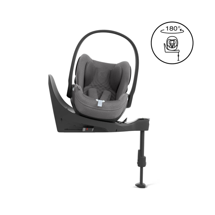 Cybex Cloud T i-Size Rotating Baby Car Seat & Isofix Base - Mirage Grey Plus - June Delivery