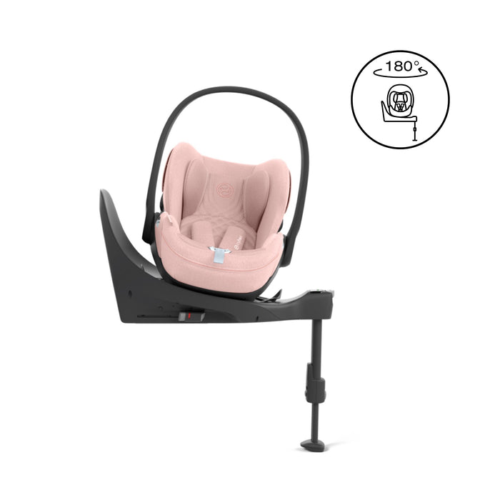 Cybex Cloud T i-Size Rotating Baby Car Seat & Isofix Base - Peach Pink Plus - June Delivery