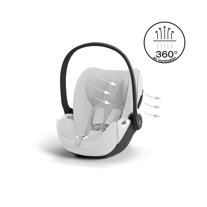 Cybex Cloud T i-Size Rotating Baby Car Seat & Isofix Base - Platinum White Plus -June Delivery