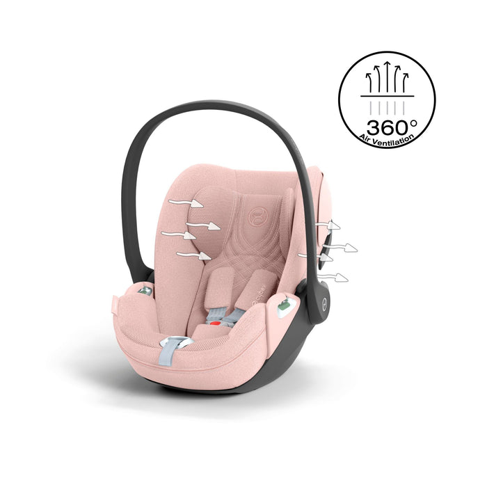 Cybex Cloud T i-Size Rotating Baby Car Seat & Isofix Base - Peach Pink Plus - June Delivery
