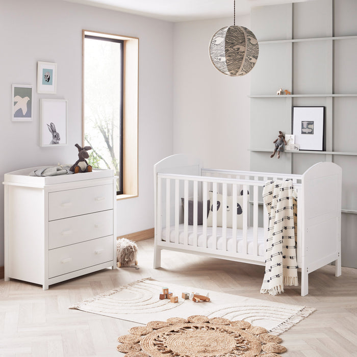 Babymore Aston 2 Piece Room Set - White - Delivery Early May