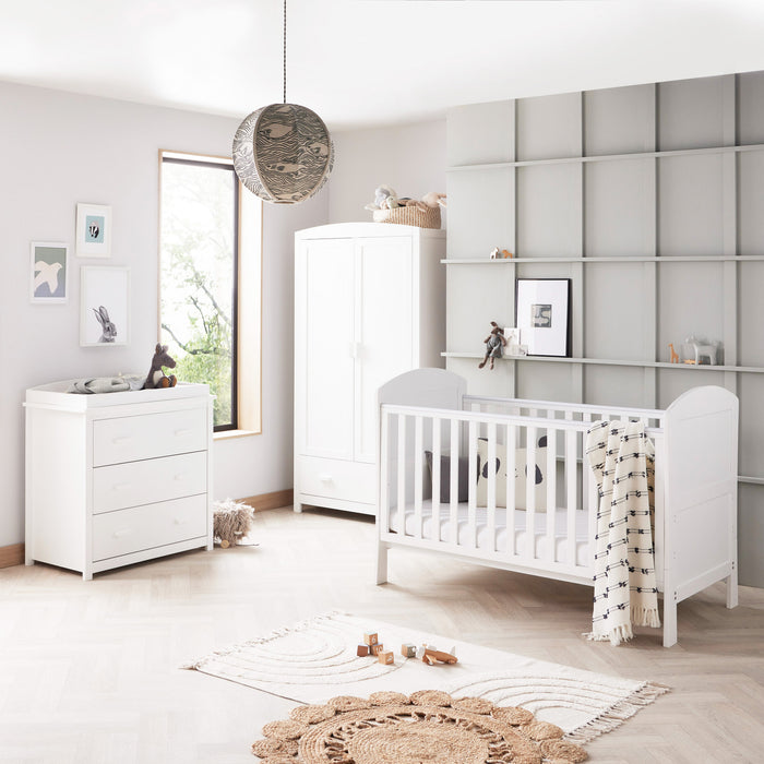 Babymore Aston 3 Piece Room Set - White - Delivery Early May