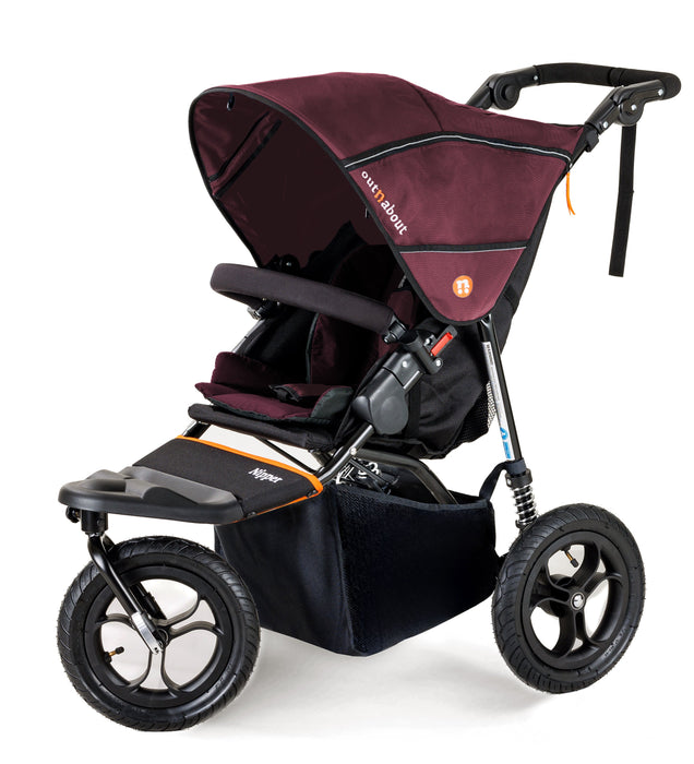 Out n About Single Nipper V5 New Parent Starter Bundle - Brambleberry Red - Delivery Late April