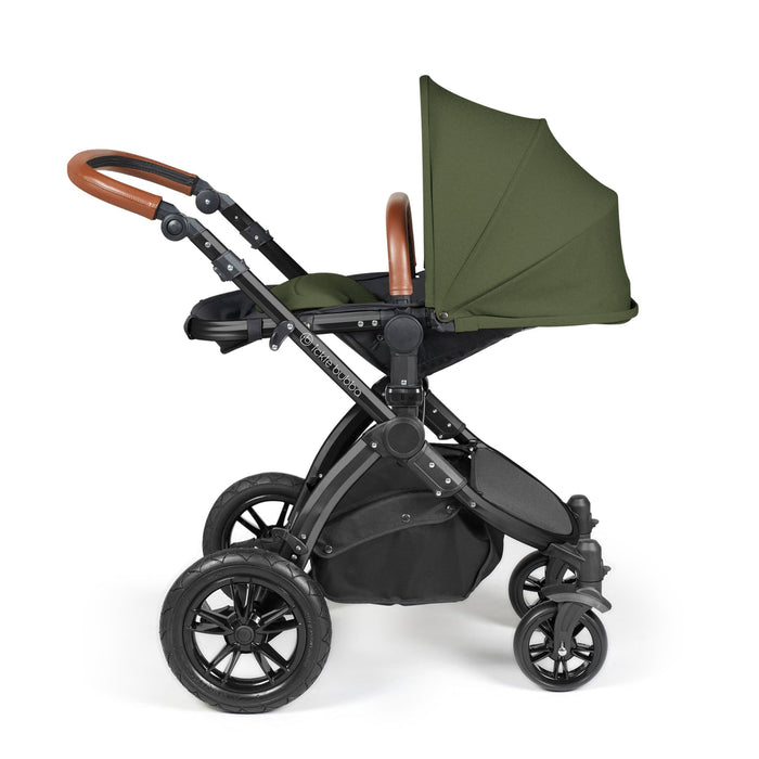 Ickle Bubba Stomp Luxe i-Size Travel System with Stratus Car Seat & Base - Woodland Black
