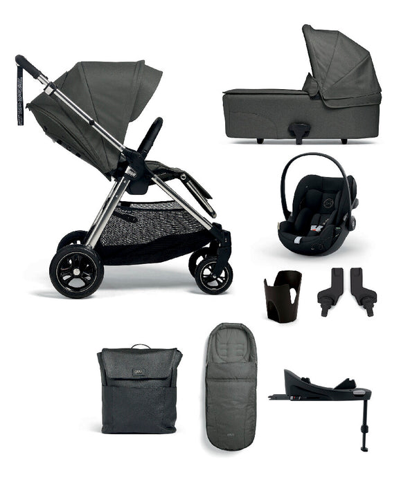 Mamas & Papas Flip XT3 Harbour Grey Essentials Kit with Cybex Cloud G Car Seat and Base