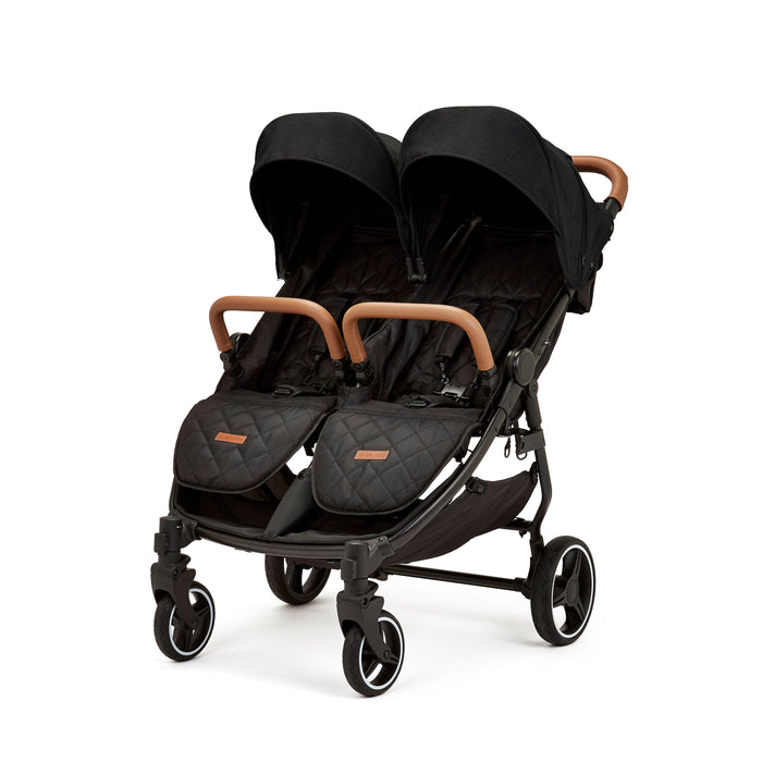 Ickle Bubba Venus Double Stroller - Black - Delivery Late May