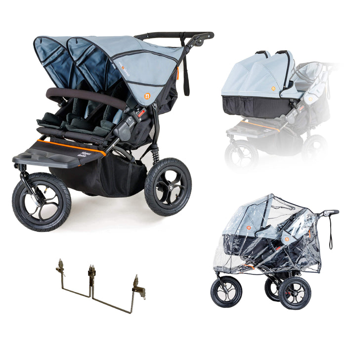 Out n About Double Nipper V5 Twin Starter Bundle - Rocksalt Grey - Delivery Late April