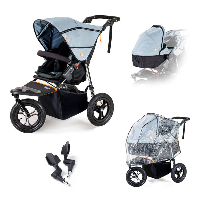 Out n About Single Nipper V5 New Parent Starter Bundle - Rocksalt Grey - Delivery Late April