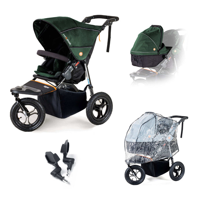 Out n About Single Nipper V5 New Parent Starter Bundle - Sycamore Green - Delivery Late April