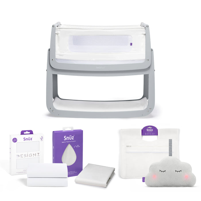 SnuzPod 4 Bedside Crib Essential Bundle - Dove