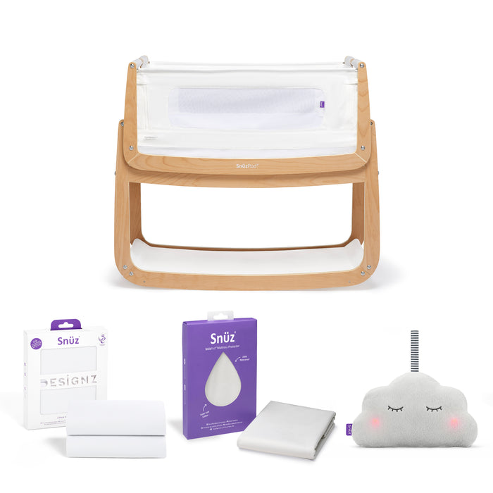 SnuzPod 4 Bedside Crib Starter Bundle - Natural