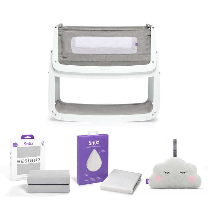 SnuzPod 4 Bedside Crib Starter Bundle - Dusk Grey