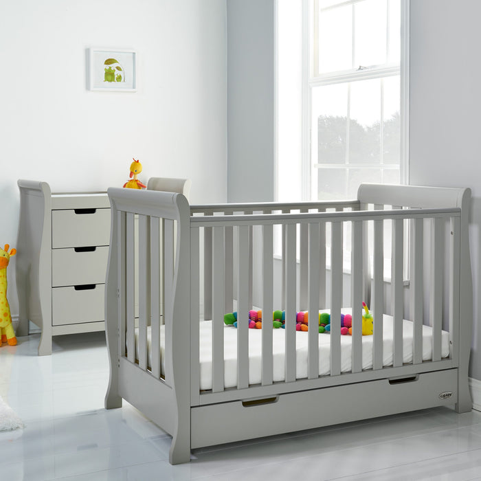 Obaby Stamford Mini Sleigh 3 Piece Room Set - Warm Grey - Delivery Late April