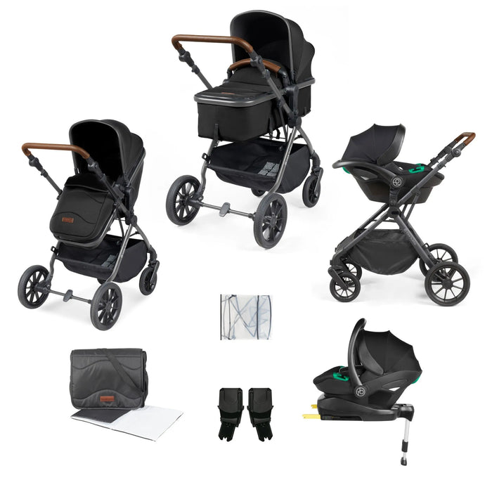 Ickle Bubba Cosmo i-Size Travel System with Isofix Base - Gunmetal/Black - Delivery Mid June