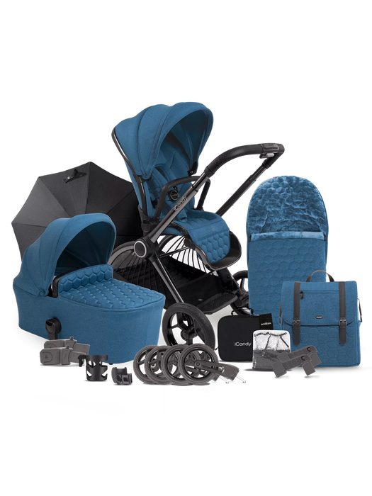 iCandy Core - Complete Bundle Atlantis Blue with Cybex Cloud T Car Seat & T Base