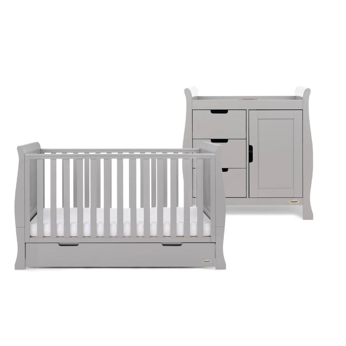 Obaby Stamford Classic Sleigh 2 Piece Room Set - Warm Grey - Delivery Late May