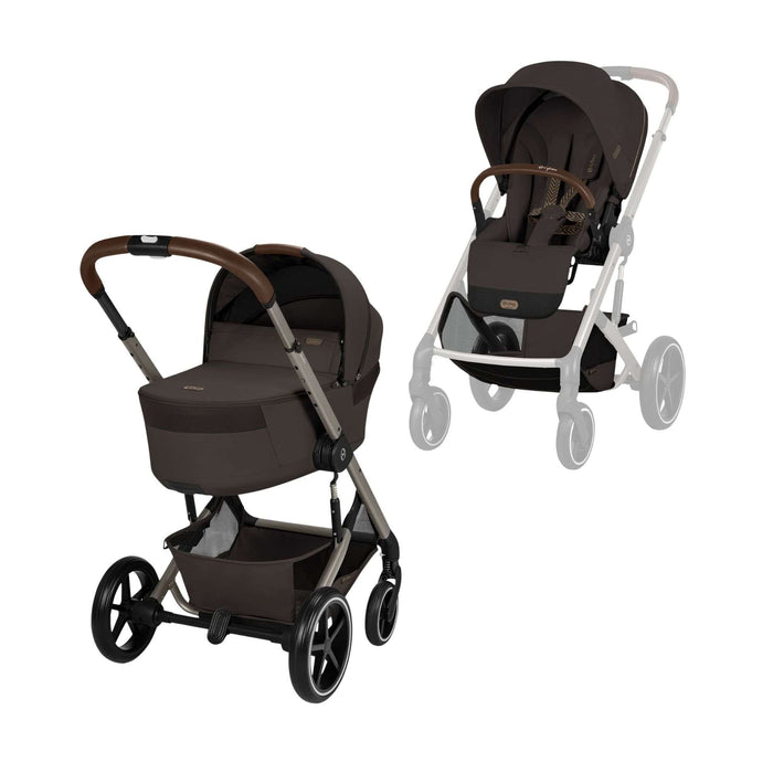 Cybex Balios S Lux Pushchair + Fold Carrycot - Chocolate Brown