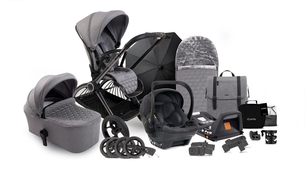 iCandy Core Complete Bundle with Cocoon Car Seat & Base - Light Grey