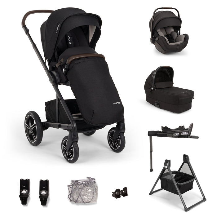 Nuna Mixx Next + Arra Next Travel System - Caviar with FREE carrycot stand