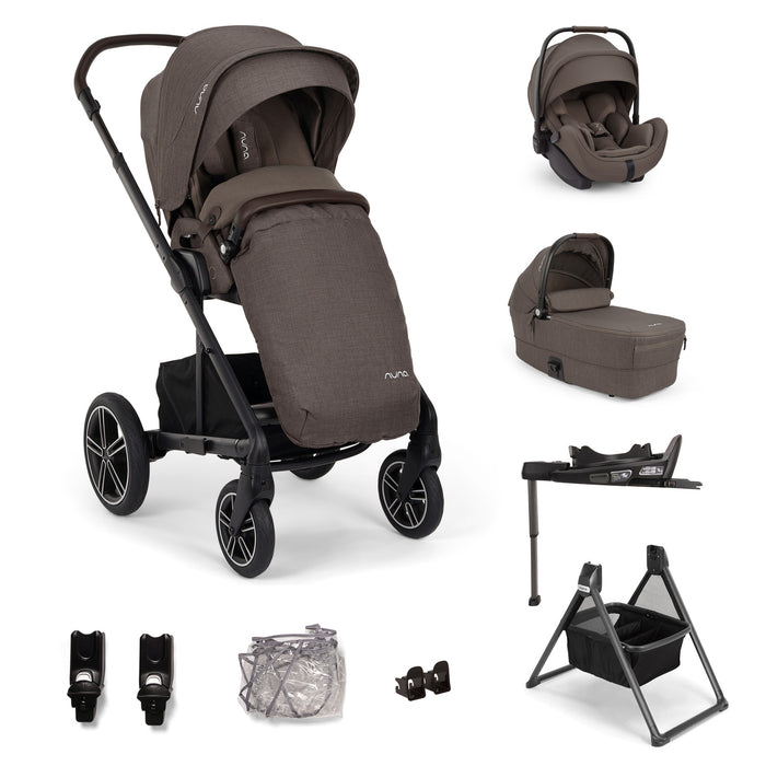Nuna Mixx Next + Arra Next Travel System - Chestnut with FREE carrycot stand