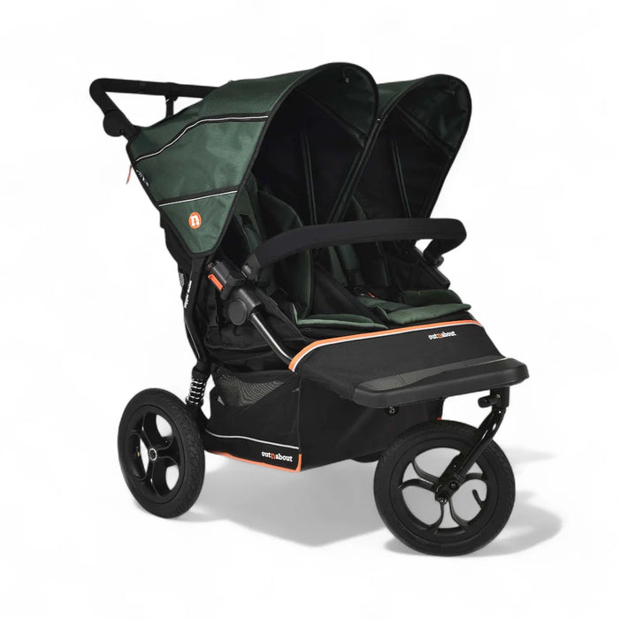 Out n About Nipper V6 Plus Double Pushchair - Sycamore Green - Delivery Mid August