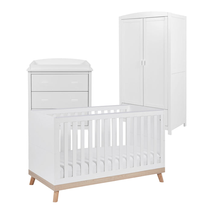 Babymore Mona 3 Piece Room Set - White - Delivery Early Jan