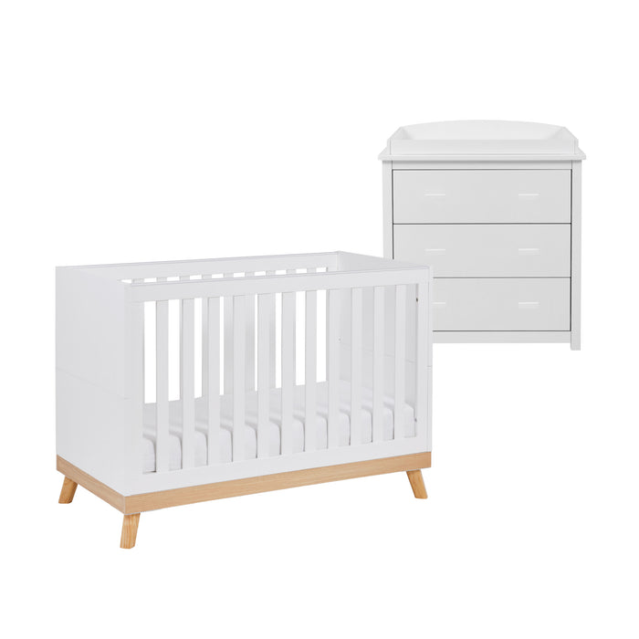 Babymore Mona Mini 2 Piece Room Set - White - Delivery Early Jan