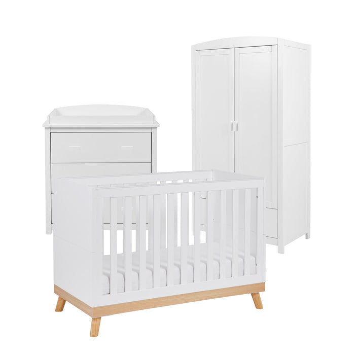 Babymore Mona Mini 3 Piece Room Set - White - Delivery Early Jan