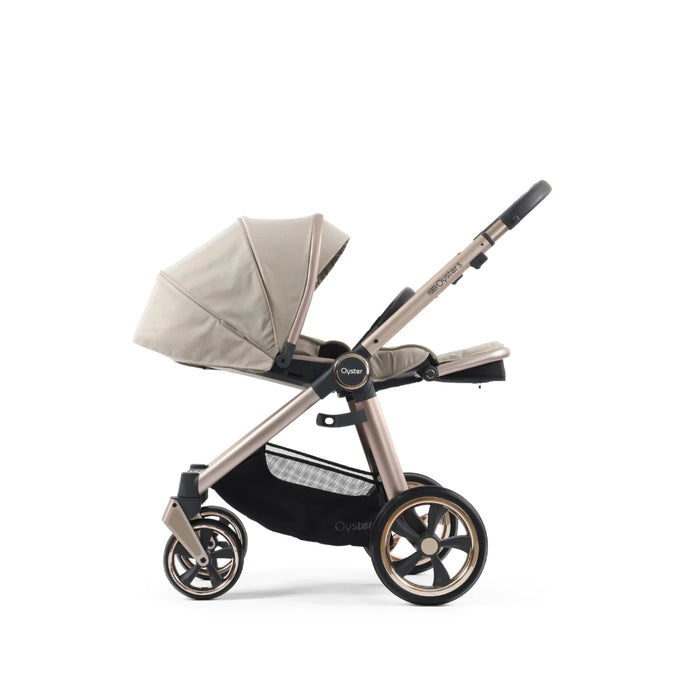 BabyStyle Oyster 3 Essential Bundle with Capsule i-Size Car Seat & Oyster Duofix Base - Creme Brûlée - Delivery Early May