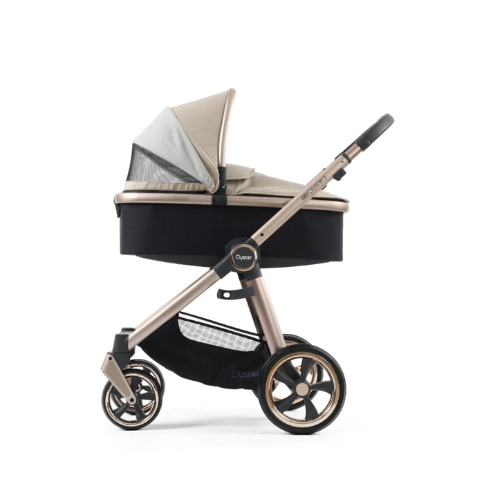 BabyStyle Oyster 3 Luxury Bundle with Capsule i-Size Car Seat & Oyster Duofix Base - Creme Brûlée - Delivery Late June