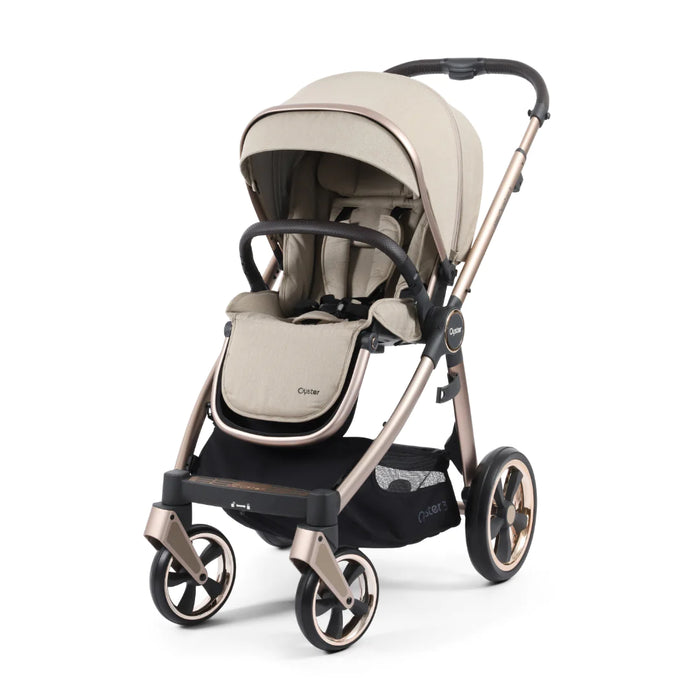 BabyStyle Oyster 3 Luxury Bundle with Cybex Cloud T Car Seat & Rotating Base - Creme Brûlée - Delivery Late August