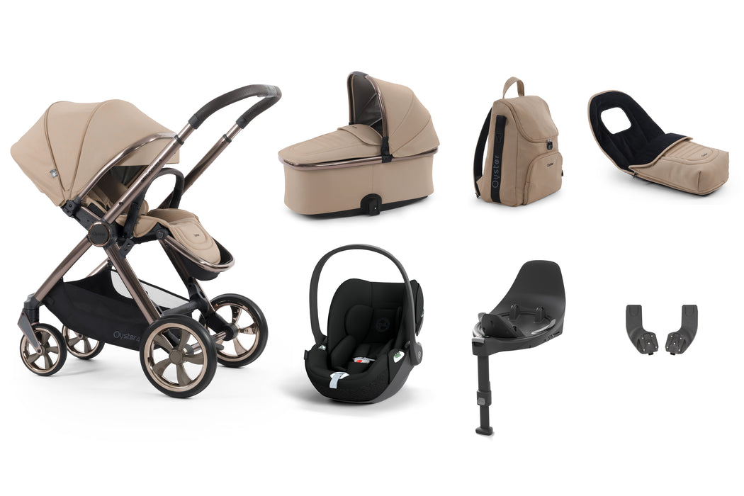 BabyStyle Oyster 4 in Fawn Luxury Bundle with Cybex Cloud T & Base