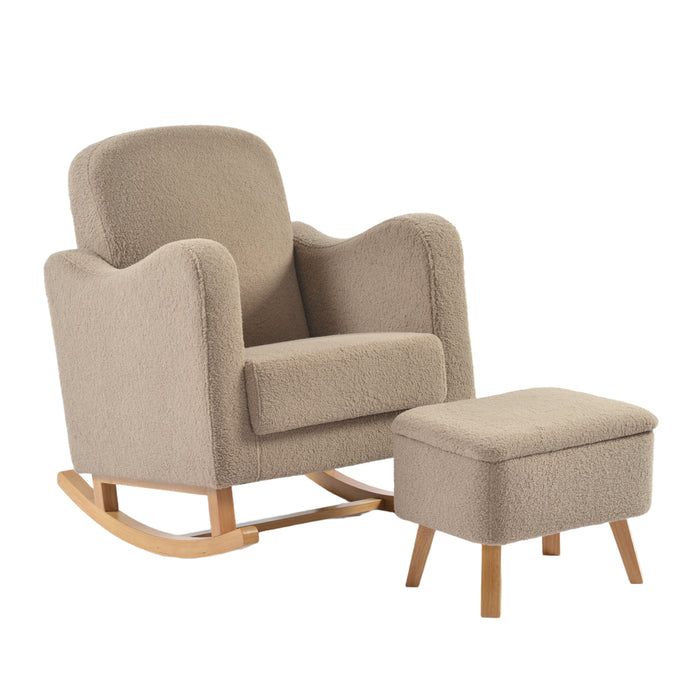 Bebe & Beyond Soother Nursing Chair & Stool - Biscuit Ted - End of October Delivery