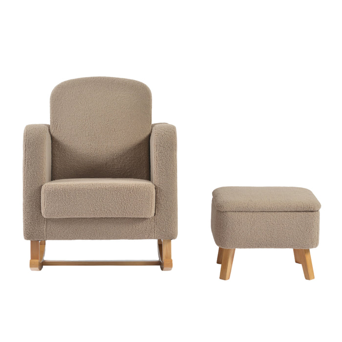 Bebe & Beyond Soother Nursing Chair & Stool - Biscuit Ted - End of October Delivery