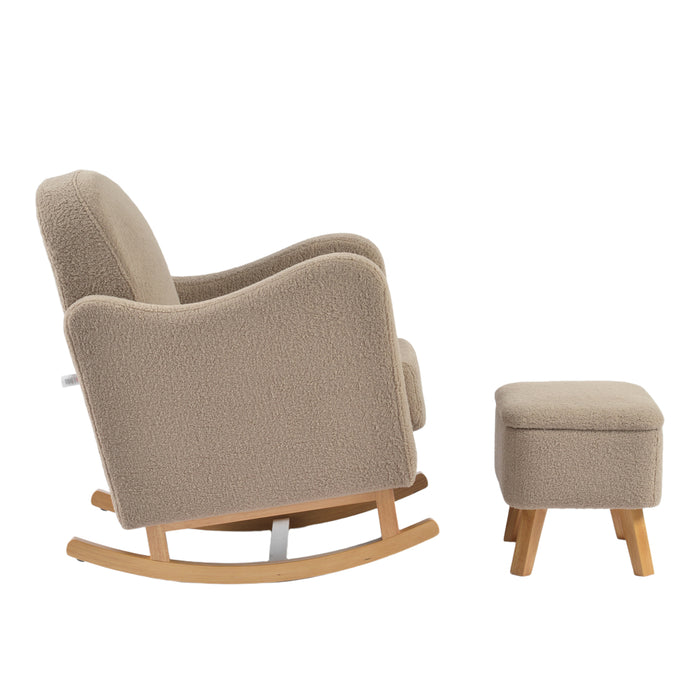 Bebe & Beyond Soother Nursing Chair & Stool - Biscuit Ted - End of October Delivery