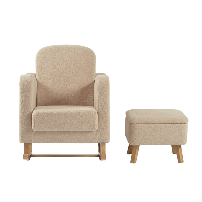 Bebe & Beyond Soother Nursing Chair & Stool - Oat Ted - End of October Delivery