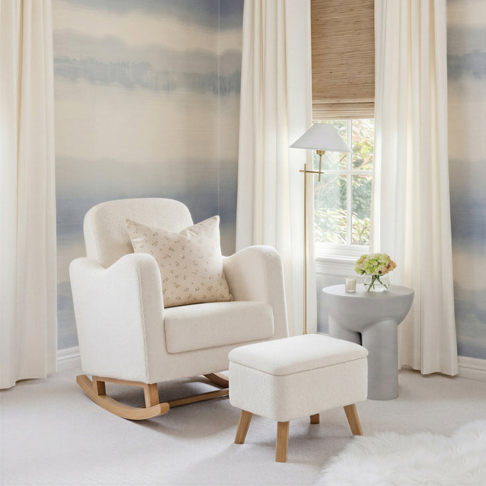 Bebe & Beyond Soother Nursing Chair & Stool - Off White - End of October Delivery