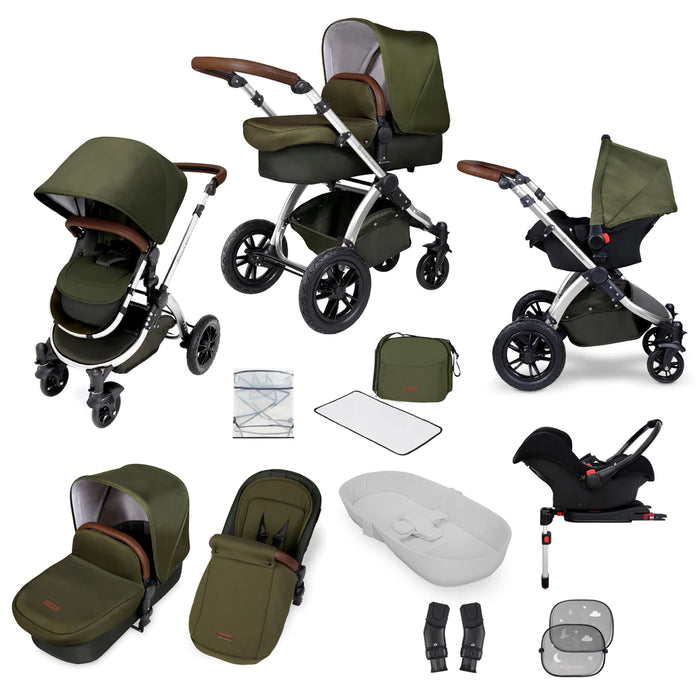 Ickle Bubba Stomp V4 - Chrome/Woodland/Tan with Galaxy Car Seat