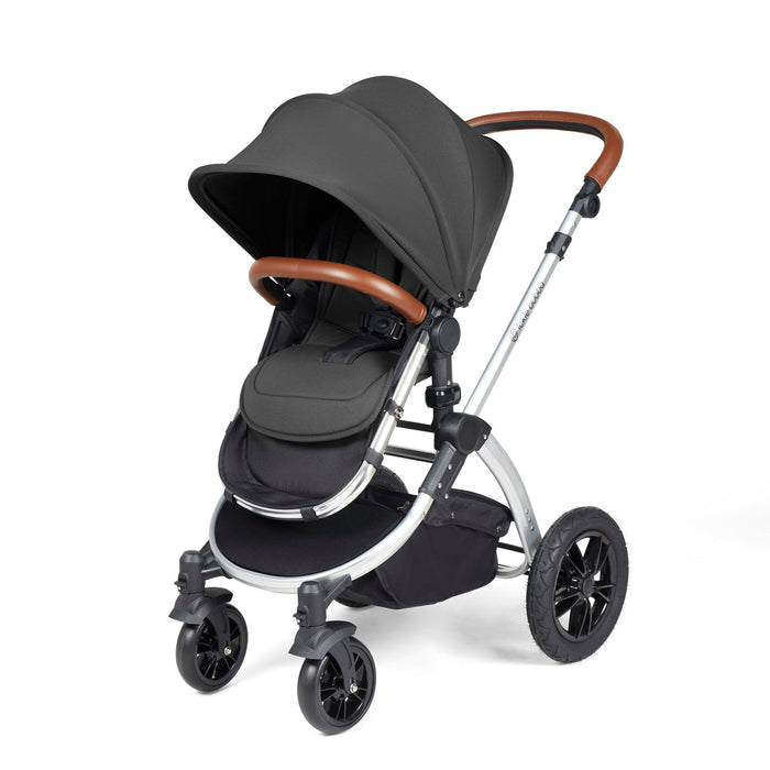 Ickle Bubba Stomp Luxe Travel System with Galaxy Car Seat & Base - Charcoal Grey/Silver