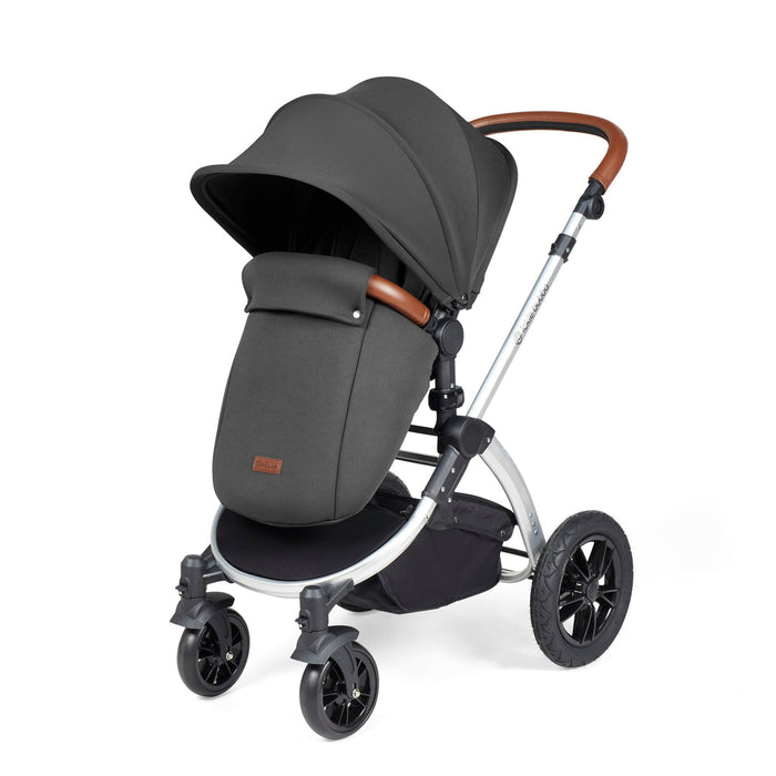 Ickle Bubba Stomp Luxe Travel System with Galaxy Car Seat & Base - Charcoal Grey/Silver
