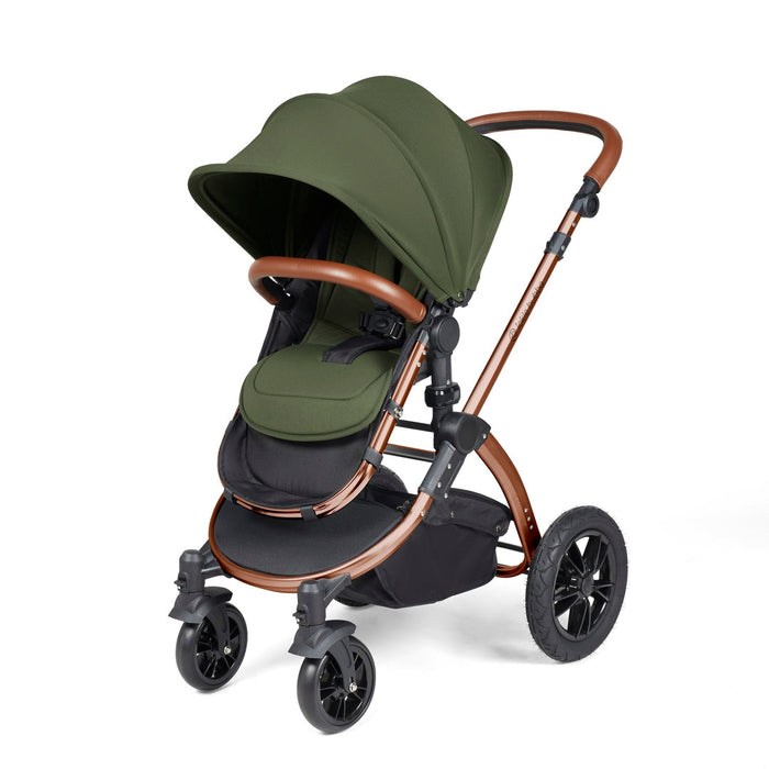 Ickle Bubba Stomp Luxe i-Size Travel System with Stratus Car Seat & Base - Woodland Bronze - Delivery Mid January