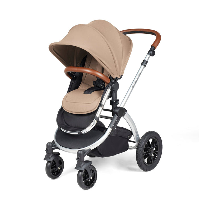 Ickle Bubba Stomp Luxe i-Size Travel System with Stratus Car Seat & Base - Desert Silver - Delivery Early January