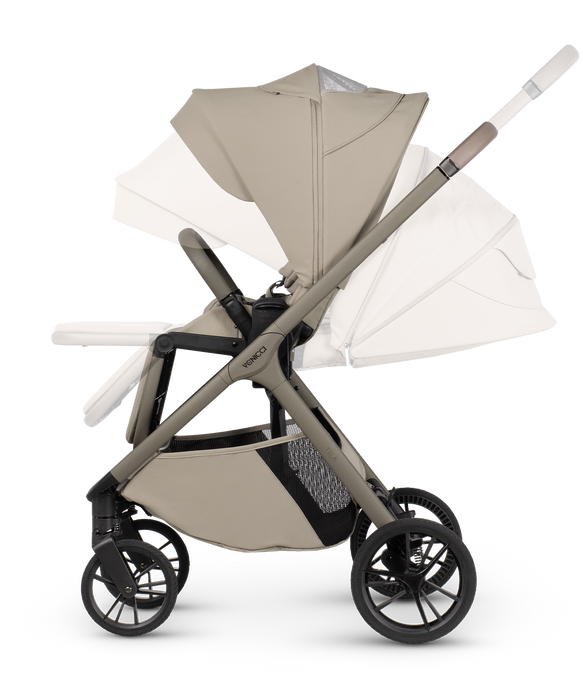 Venicci Tila - Luxury bundle with Tiago Car Seat & Base Black - Latte - Delivery Mid August