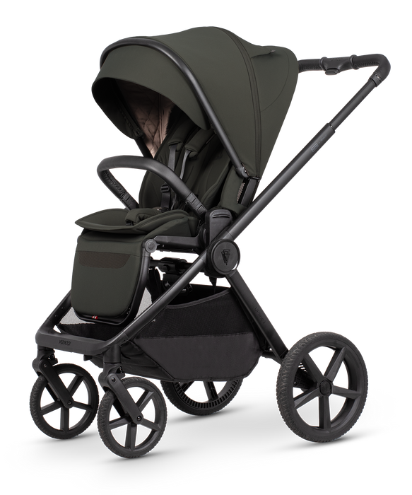 Venicci Upline 3 Hunter Dark Olive - Luxury Bundle Tiago Black Car Seat and Base - Delivery Late September