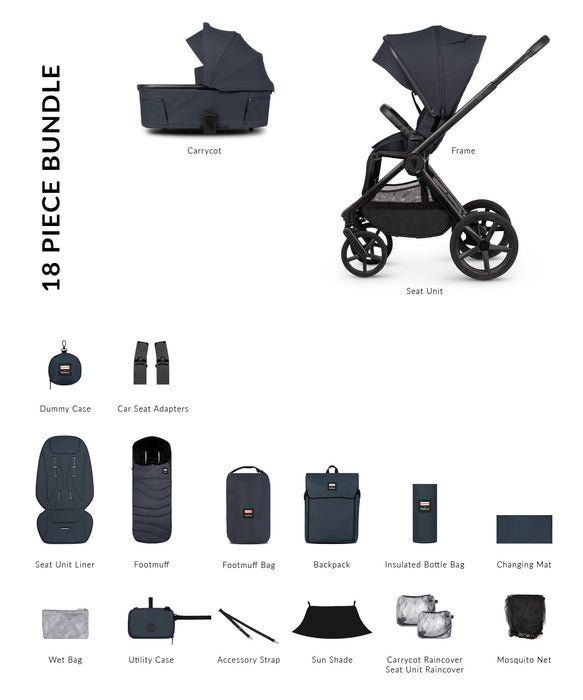 Venicci Upline 3 Hunter Navy - Essential Bundle - Delivery Late September