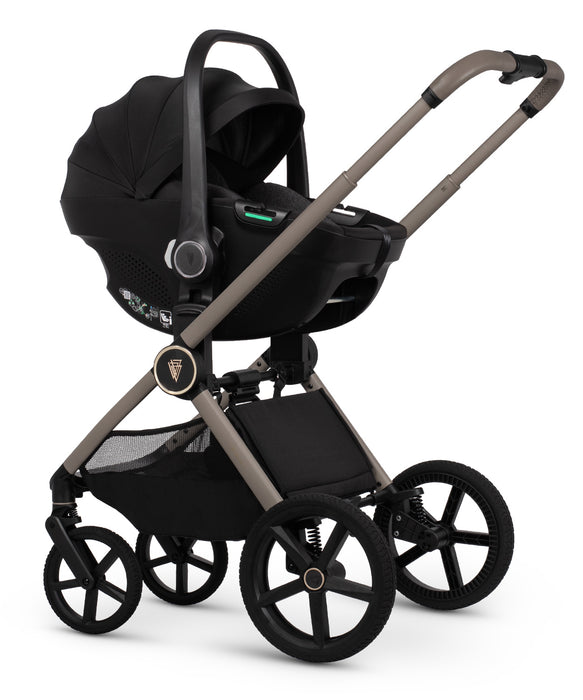 Venicci Upline 3 Pebble - Ultimate Bundle Tiago Black - Delivery Early June