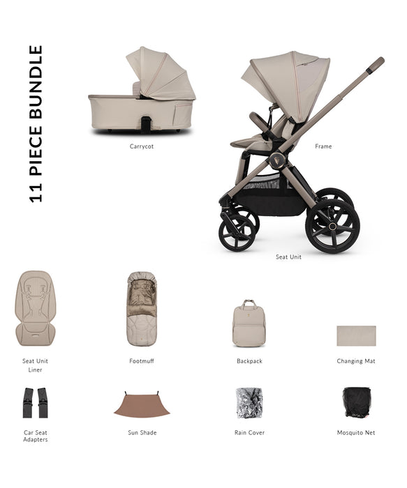 Venicci Upline 3 Pebble - Essential Bundle - Delivery Early June