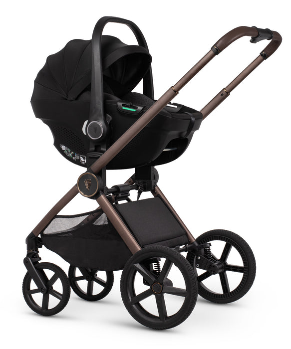 Venicci Upline 3 Sand - Luxury Bundle Tiago Black - Delivery Mid June