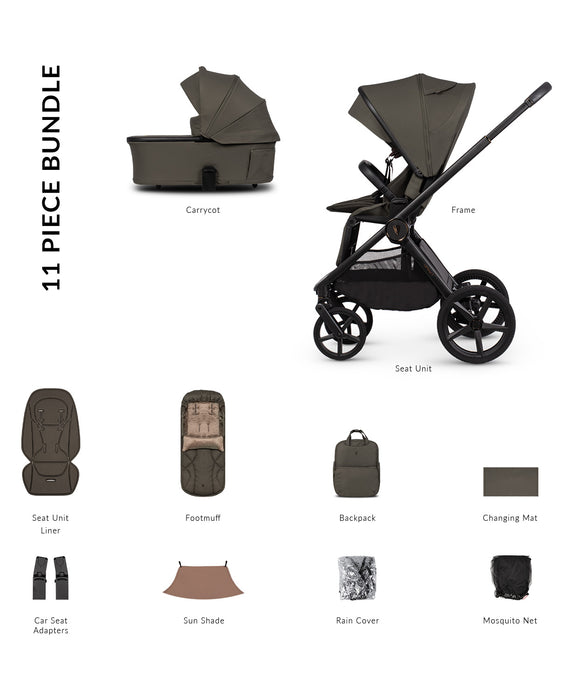 Venicci Upline 3 Truffle - Essential Bundle - Delivery Mid June